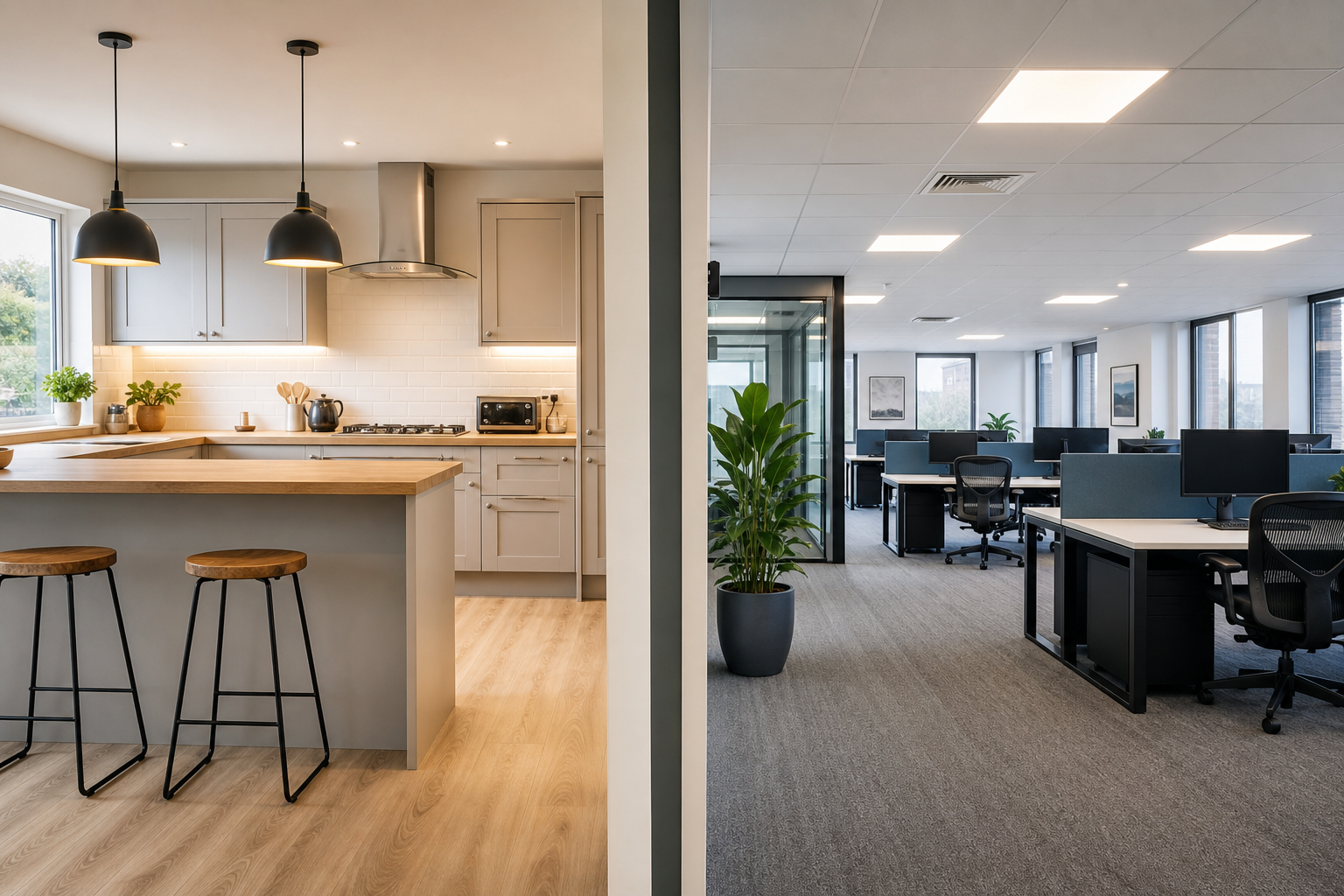 Illustration of domestic and commercial property engineering work